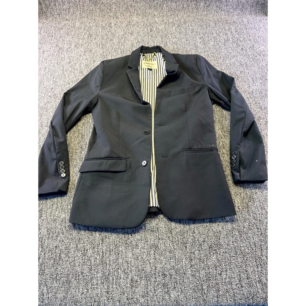 Volcom Corpo Class Blazer Jacket Mens Small Black Notch Lapel Business Office